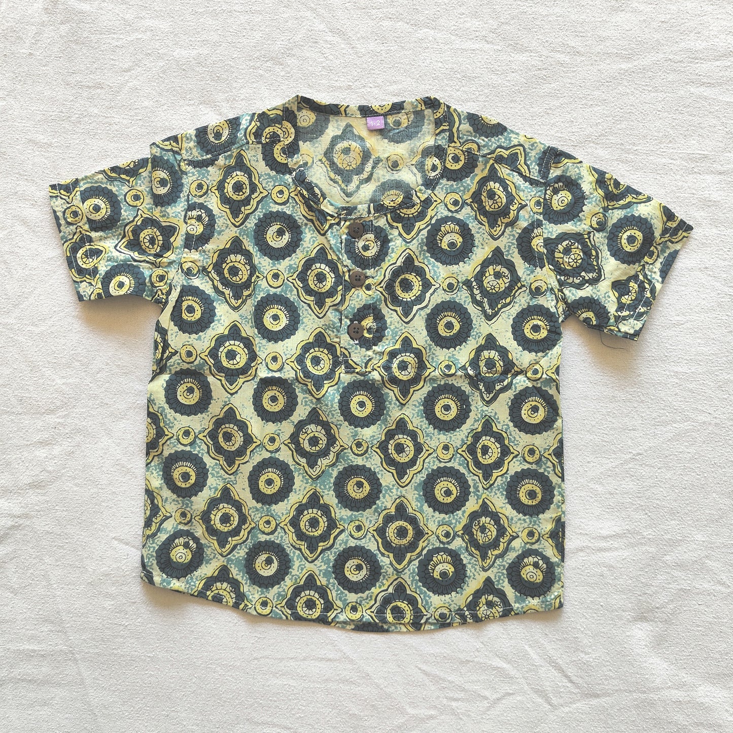 Dark blue Ajrakh