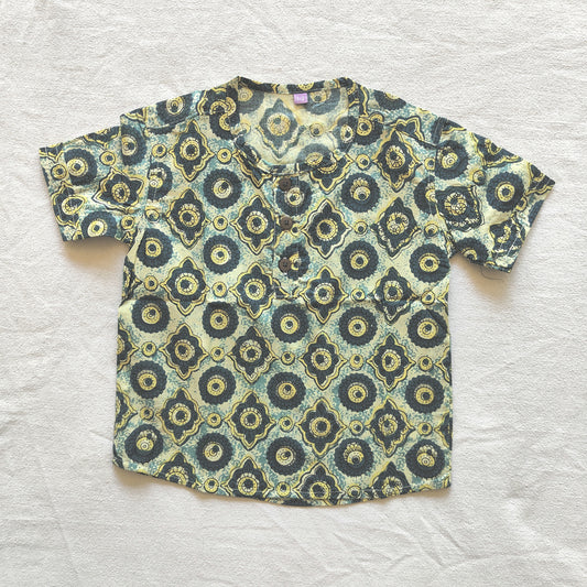 Dark blue Ajrakh