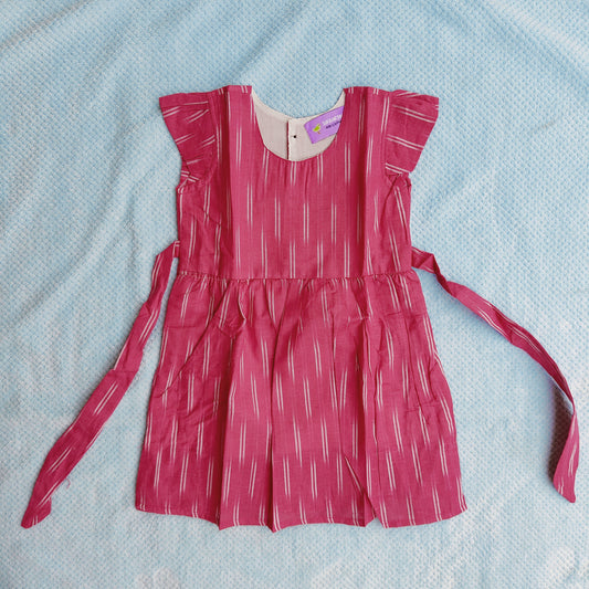Dark pink ikkat